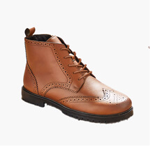 Wide Fit Leather Brogue Boot - MJ028